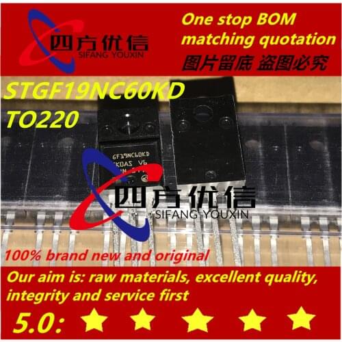 100% new original (10PCS) STGF19NC60KD GF19NC60KD 20A 600V TO220 IGBT