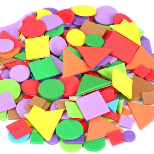 150PCS/Bag Handmade Kindergarten DIY Geometric EVA Color Patch Pattern Sticker H055