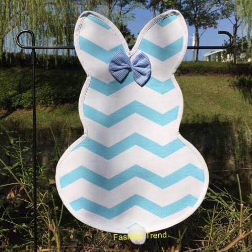 20pcs/lot hot selling easter chevron polka dot garden flag canvas 12*18inch easter outdoor decoration flags withbow
