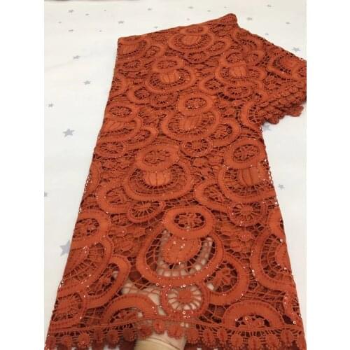 2021 High Quality Guipure Cord Lace Nigerian African Cord Lace Fabric Latest Water Soluble Lace With Sequins Sewing For Party