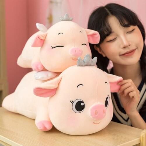 30/40/60cm Cartoon Cute Pink Pig with Wings Plush Toys Stuffed Kawaii Angel Piggy Pillow for Girls Kids Birthday Gifts