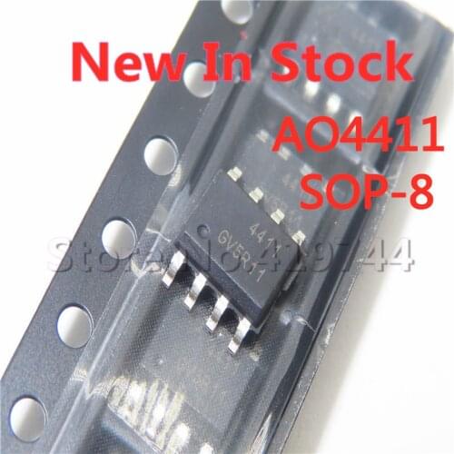 5PCS/LOT AO4411 SOP8 4411 SOP-8 MOS field effect tube P-channel 30V 8A In Stock NEW original IC