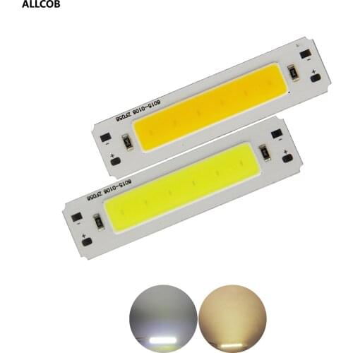 [ALLCOB] new 60mm 15mm LED COB Strip 2W 5V DC Warm White Cold white COB LED source for DIY Bicycle work lamp light