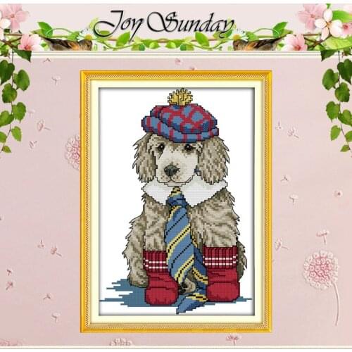 The England Dressed Dog Counted Cross Stitch 11 14CT Cross Stitch Sets Wholesale Chinese Cross-stitch Kits Embroidery Needlework
