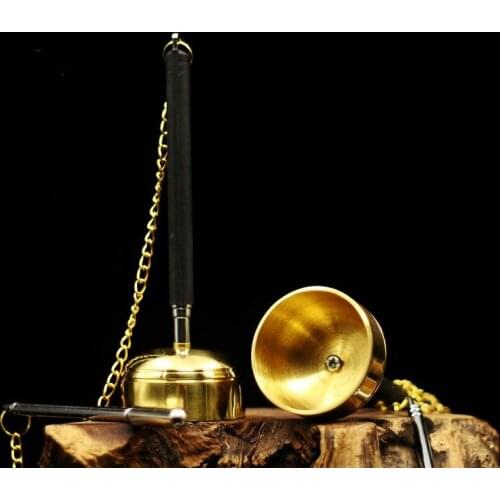 Buddhist Supplies Feng Shui Supplies Pure Copper Telescopic Introduction Wooden Fish File Family Decorations