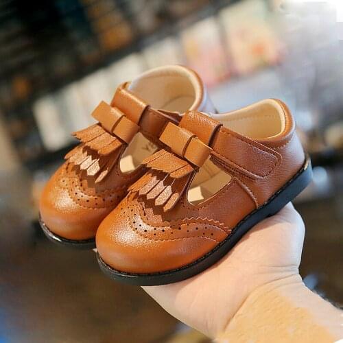 Kids Children Baby England Martin Leather Shoes For Little Girls Boys White Brown Single Shoes New 2020 1 2 3 4 5 6 7 Years old
