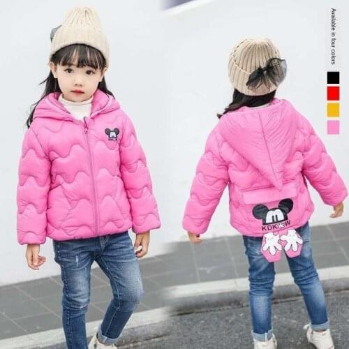 2020 Childrens Autumn and Winter New Warm Down Jacket Boys and Girls Hooded Mickey Winter Warm Long-sleeved Jacket