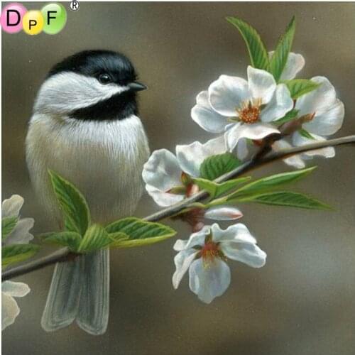 DPF White bird 5D diamond embroidery home decor diamond painting cross stitch crafts wall painting diamond mosaic square