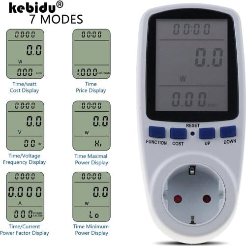 EU US AC Power Meters Socket 230V Digital Voltage Wattmeter Power Consumption Watt Energy Meter Electricity Analyzer Monitor