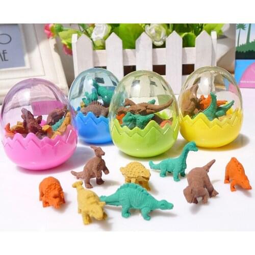 Dinosaur Egg Toy Eraser Simulation Mini Dinosaur Model Eraser Toy Boy Girl Learning Gift Student Prize Creative Dinosaur Eraser