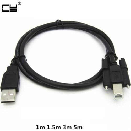 USB 2.0 A Male to USB 2.0 B Male B Type BM date printer Cable 1m 1.5m 3m 5m with Screw Panel Mount holes Connector 1m 1.5m 3m 5m