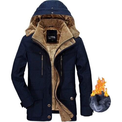 Military Overcoat Winter Parkas Jacket Men Thicken Warm 40 Degrees Cotton-Padded Jackets Mens Hooded Windbreaker Parka Coats