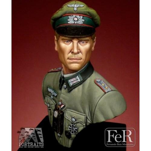 DIY 1/16 BUST Resin Figure Model Kit Germany Hauptman World War II War Characters X35