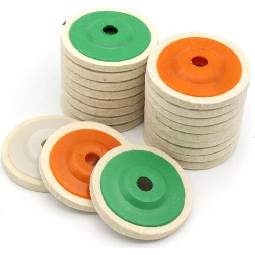 NEW 100mm Wool Polishing Wheel Buffing Pads Angle Grinder Wheel Felt Polishing Disc Polisher Blue Cover*10pcs