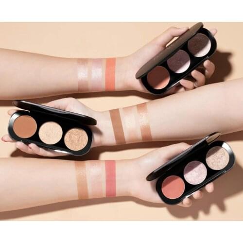 New Arrivel 3 Colors Blush&Highlighter Palette Face Matte Highlighter Powder Illuminated Blush Powder