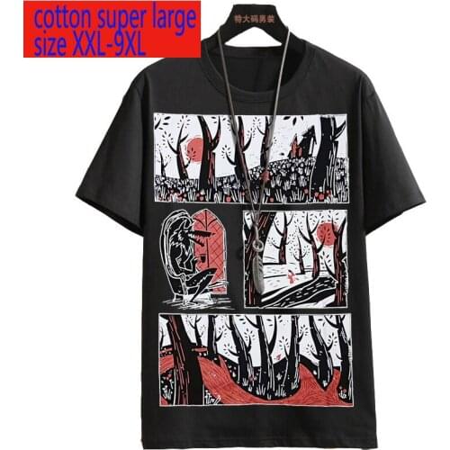 New Arrival Fashion High Quality Summer Round Neck Short Sleeve Thin Super Large Men T Shirt Plus Size 2XL3XL4XL5XL6XL7XL8XL9XL
