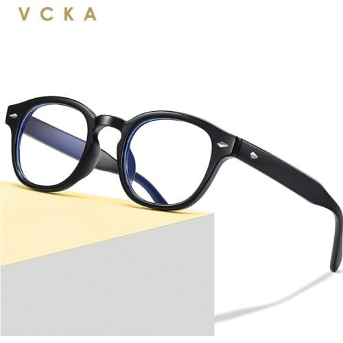 VCKA TR90 Computer Glasses Frame Women Men Anti Blue Light Round Eyewear Blocking Glasses Optical Spectacle computer Eyeglass