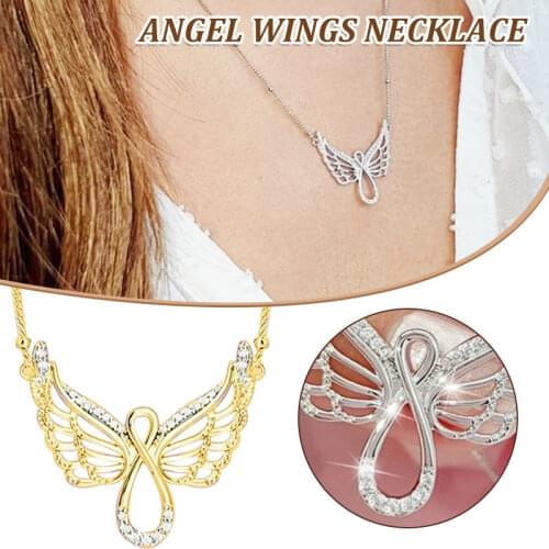 Angel Diamond Lady Necklace Wedding Tourism Commemorative Alloy Material Electroplating Process SANA889