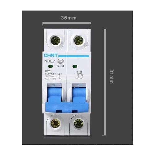 2P 60A 230/440V~ DZ47-60 C60 air switch household lighting plastic Circuit breaker isolate DIN rail intelligent high quality