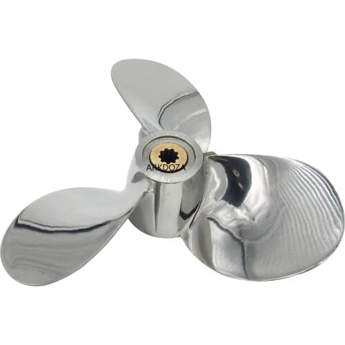 7-1/2x8 4hp 5hp 6hp Stainless Steel Propeller 9 Tooth SS Prop for Yamaha Outboard Motor Engine 7.5x8