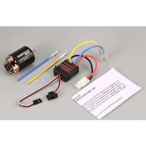 Rc 540 21T 23T 35T 45T 55T 80T Brush Motor With WP-1060-RTR 60A Waterproof ESC for RC Car Rock Crawler