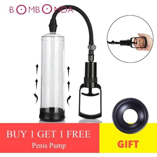Adult Sex Toy Penis Enlargement Vacuum Pump Penis Men Extender Hand Operating Penis enlarger Sleeve Device Adult Product for Men