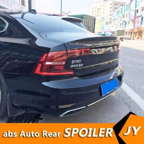 For Volvo S90 Spoiler 2018-2019 Volvo S90 spoiler ZCK High Quality ABS Material Car Rear Wing Primer Color Rear Spoiler