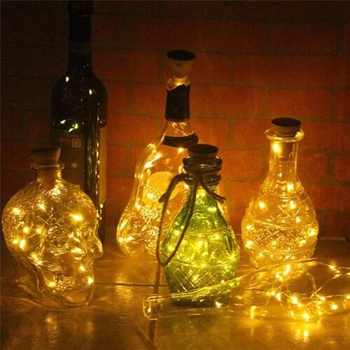 15LED 1.5M Copper Wire Fairy Cork Bottle Stopper For Glass Craft LED string lights Wedding Christmas New Year Holiday Decoration
