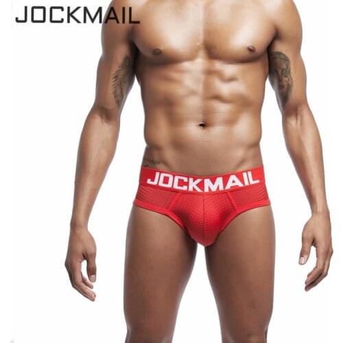 JOCKMAIL 2019 New Sexy men underwear Briefs Mesh Man Underpants slip hombre Pants Trunks shorts Gay Male Panties calzoncillos