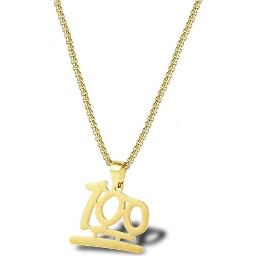 RIR Unique Golden Old English Number Pendant Lucky Qualified Number 100 Wedding Anniversary City Numbers Years Old 100 Gifts