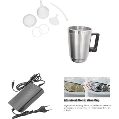 Car Headlight Refurbished Atomizing Cup Lens Restoration Kit Restorer System Polishing Cleaning Tool with EU Plug