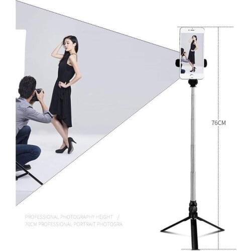 For XT09 Tripod Stand Extendable 360° Rotation Self-timer Bluetooth Selfie Stick Monopod Foldable Live Mobile Phone Bracket