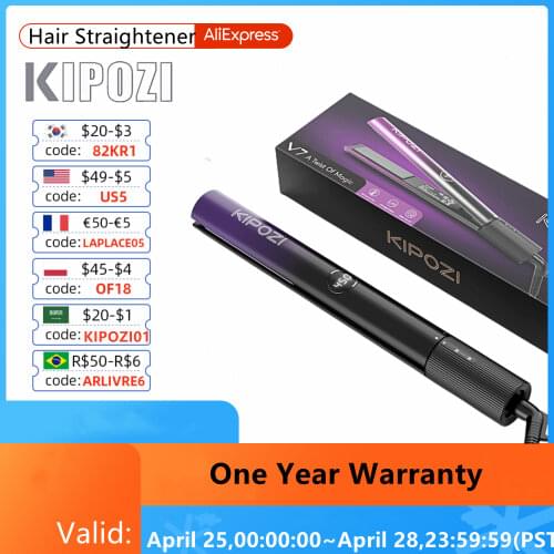 KIPOZI Hair Straightener 2 in 1 Flat Iron Curling Iron Nano Titanium Instant Heating Flat Iron with Digital LCD Display