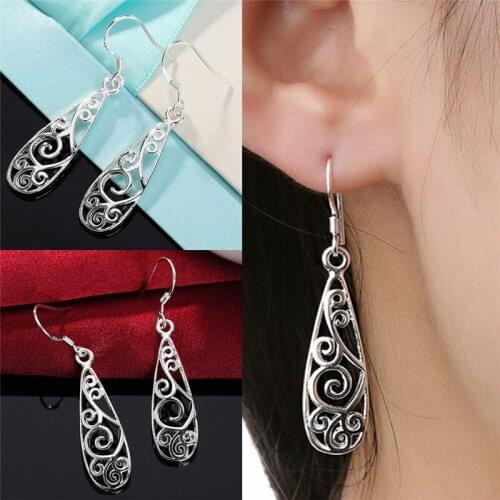 Women Jewelry Silver Plated Small Dangle Drop Earrings Ear Studs Earrings New