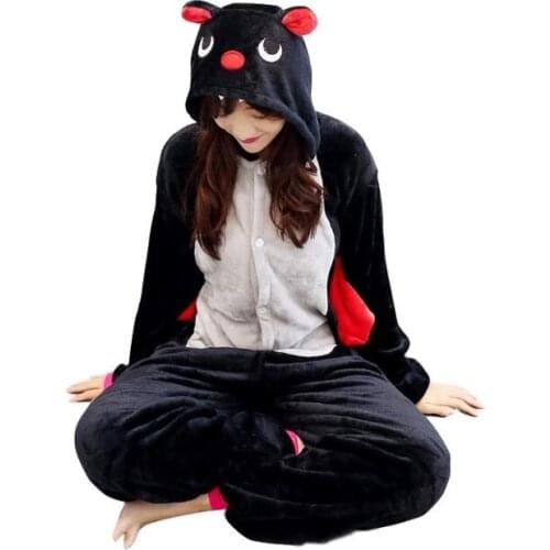 2019 Winter Bat Pajamas Animal Sleepwear onesie Kigurumi Women Men Unisex Adult Flannel Nightie Home clothes Sets