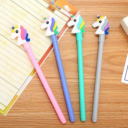 1pcs Unicorn Gel Pen Kawaii Stationery 0.5mm Cartoon Cute Pens Novelty Cute Gel Pens Student Writing Pen Kawaii School Supplies