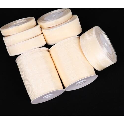 12mm-50mm(50 yards/roll) Beige Organza Ribbon for Wedding Christmas Party Decor DIY Bow Craft Ribbon Card Gift Wrapping