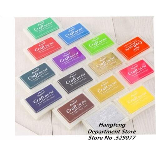 15pcs DIY Crafts Oil Based Ink Pad silicone Rubber Stamps Scrapbooking Finger Paint inkpad diary stationery Album card supplies