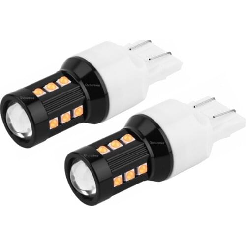 2PCS New T20 W21/5W 7443 LED Car Turn Signal Brake Light Tail Bulb Auto Rear Fog Lamp Daytime Running Light White Red Amber