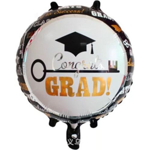 5 pcs 18-Inch Round Graduation Cap Scene Decoration Aluminum Film Combination Balloons Graduation Ceremony Decoration Supplies