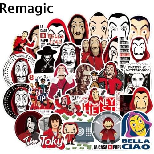 50pcs House of Paper TV show stickers packs anime 90s anime paster cosplay scrapbooking diy phone laptop decoration gifts