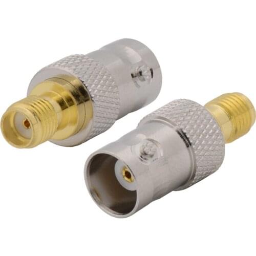 2Pcs BNC Female to SMA Female Jack Antenna Adapter BNC to SMA RF Coaxial Connector Test Converter for Ham or Handheld Radios