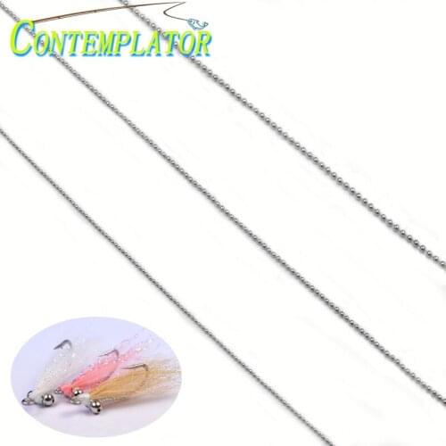 3optional Size Fly Tying Bead Chain Eyes For Bass&Saltwater Patterns Length 60cm Useful Metal Silver Eye Fly Tying Materials