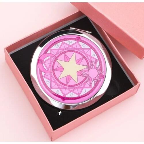 Anime Card Captor Sakura cosplay Magic small mirror cartoon cute portable soft sister mini portable flip makeup mirror