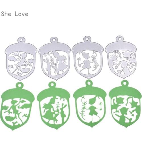 Chzimade 4pcs Pinecone Bookmark Metal Cutting Dies Stencils for DIY Scrapbooking Photo Album Decorative Embossing DIY Paper Card