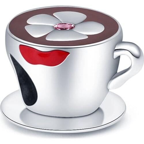 CODEDOG 2020 Summer 925 Sterling Silver Bead Coffee Cup Charm fit Original 3mm Bracelets Women DIY Jewelry