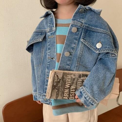 Korean Childrens Wear Spring And Autumn New Edition Denim Jacket Boys Girls Shirt