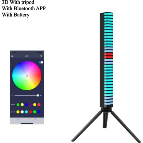 Voice APP Control 40LED 3D Stereo Music Spectrum LED Light Audio Level Indicator Amplifier VU Meter Car Player Atmosphere Lamps