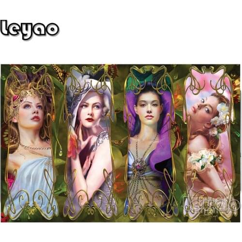 Classical Beauty Women 3D Diamond Embroidery Portrait Cross Stitch Full Square round Drill Diy Diamond Painting Needlework