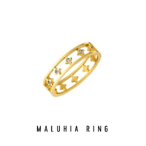 Mavis Hare No Stock Stainless Steel Maluhia & Pohaku Rings for Presell Star Crystal Rings as Best Gift 56